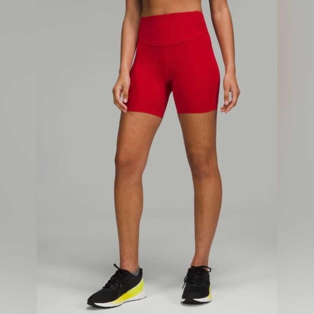 lululemon Base Pace High Rise Short 6" Dark‎ Red W7CAVS Size 12